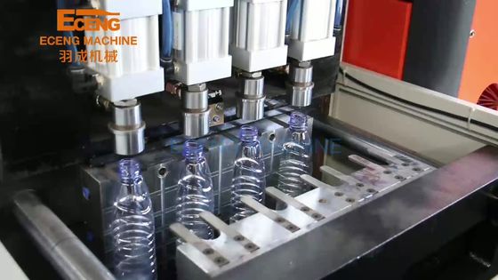 SMC 4 Cavity PET เครื่องเป่าขวดพลาสติก XINJIE PLC Control
